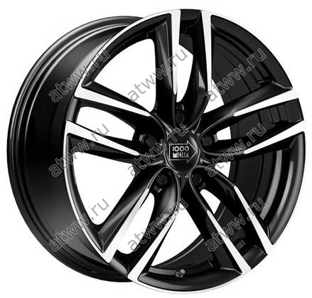 Диски литой 1000 Miglia MM1011 7,5x17 5*112 Et:45 Dia:66,6 Gloss Black Polished Екатеринбург