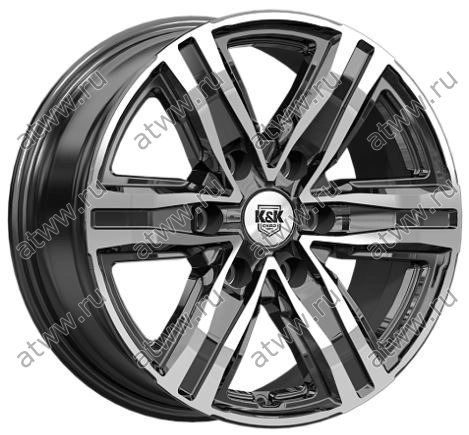 Диски литой K&K R8 (КС1174) 7,5x17 6*114,3 Et:30 Dia:66,1 алмаз черный Екатеринбург