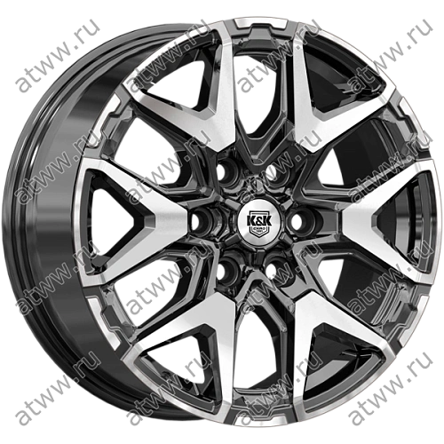 Диски литой K&K Гангут (КС1176) 7,5x18 6*139,7 Et:38 Dia:67,1 алмаз чёрный Екатеринбург