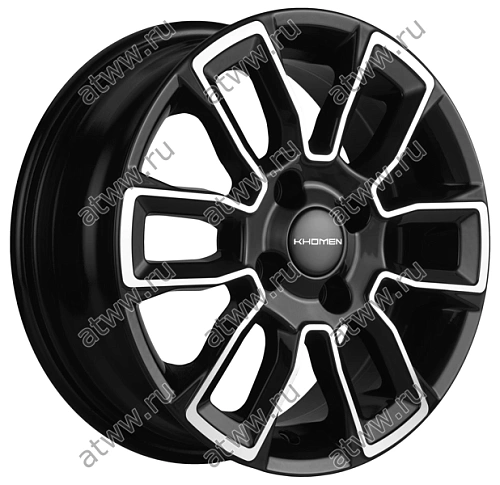 Диски литой Khomen KHW1406 5,5x14 4*100 Et:45 Dia:56,1 Black-FP Екатеринбург