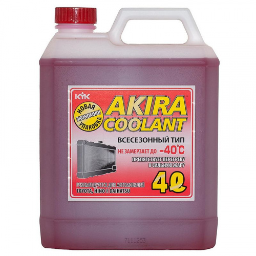 Антифриз Akira Coolant -40 4л красный